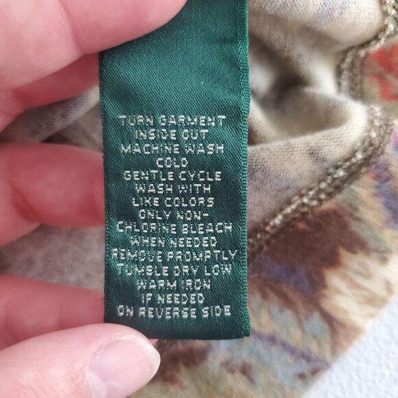 Ralph Lauren Womens Multicolor Peacock Feather Boatneck Top Size L 3/4 Sleeve - Picture 4 of 8